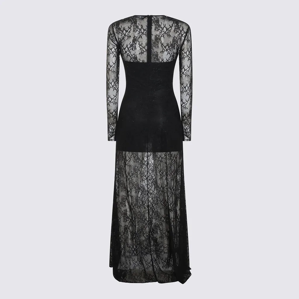 Nissa Sheer Lace Maxi Dress