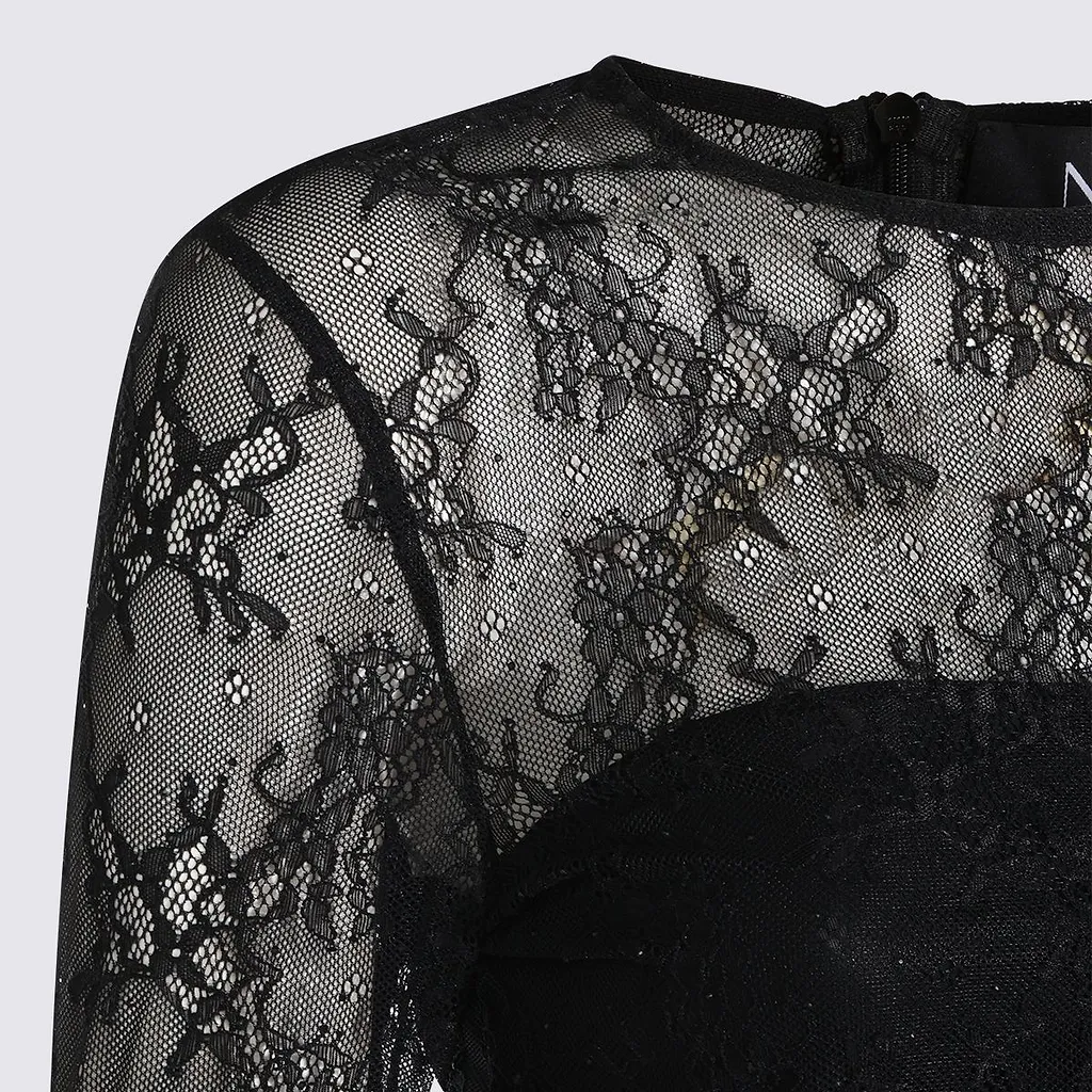 Nissa Sheer Lace Maxi Dress