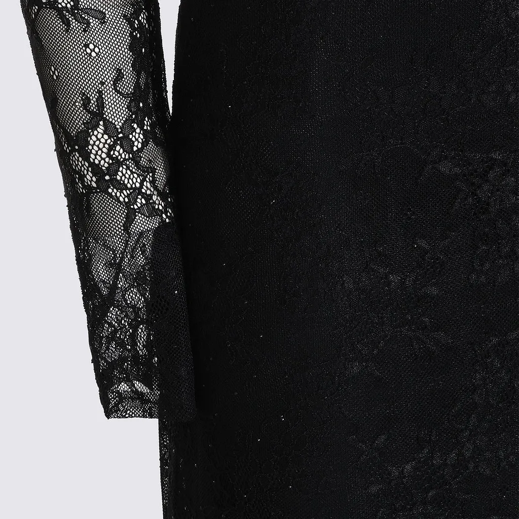 Nissa Sheer Lace Maxi Dress