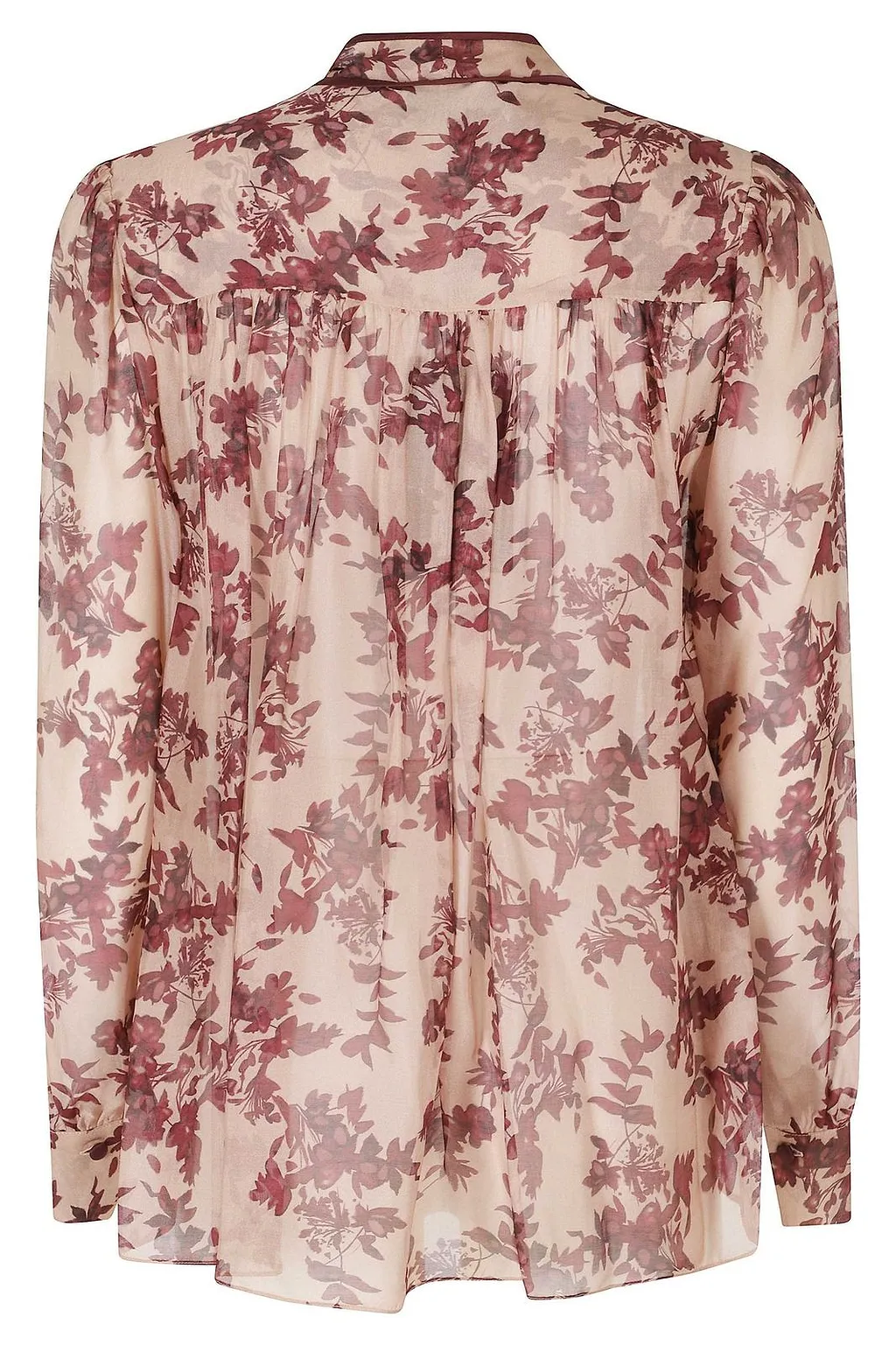 Nissa Tie-Neck Sheer Floral Top