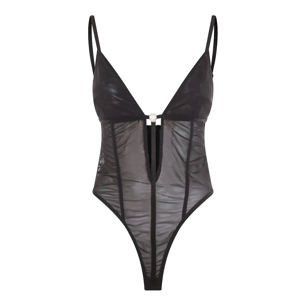 Waist-Corset Tulle Bodysuit