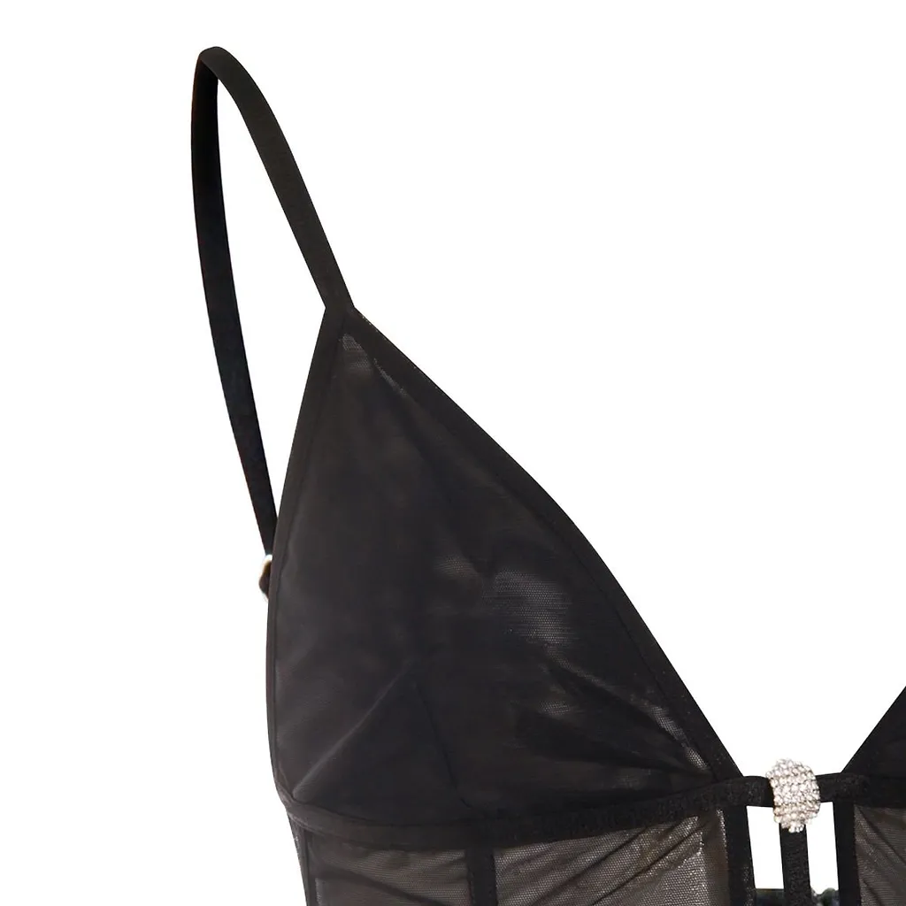Waist-Corset Tulle Bodysuit