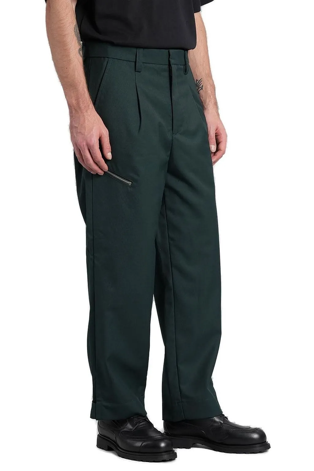 Peacemaker Pleated Front Zip Detailed Trousers