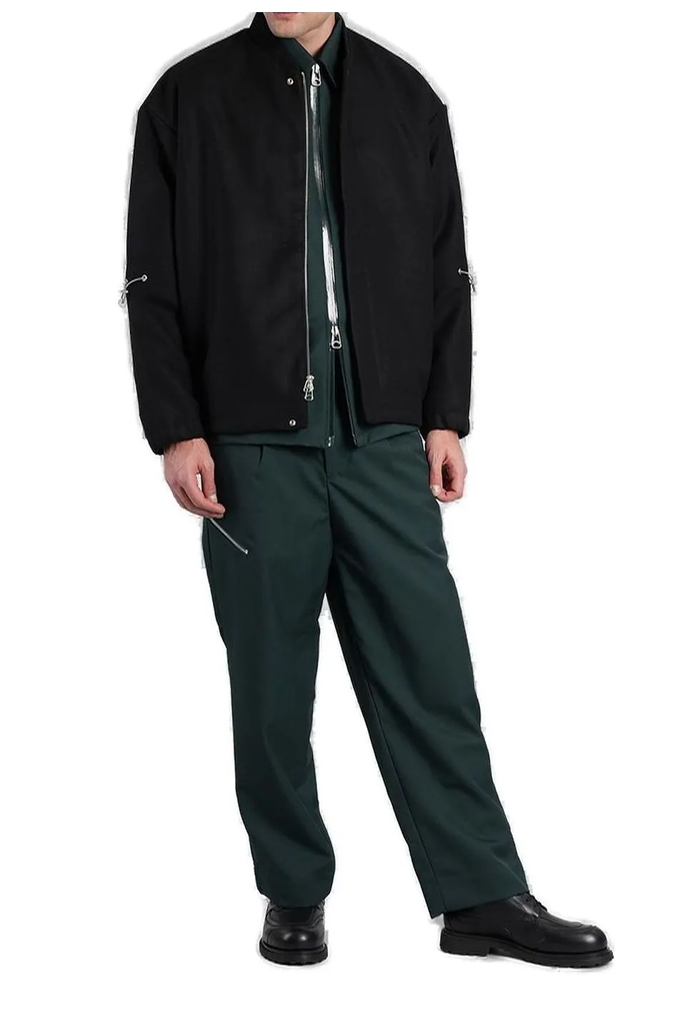 Peacemaker Pleated Front Zip Detailed Trousers