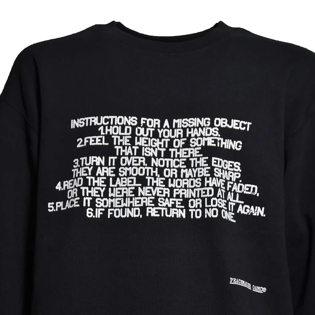 Oamc Peacemaker Slogan-Printed Crewneck Sweatshirt