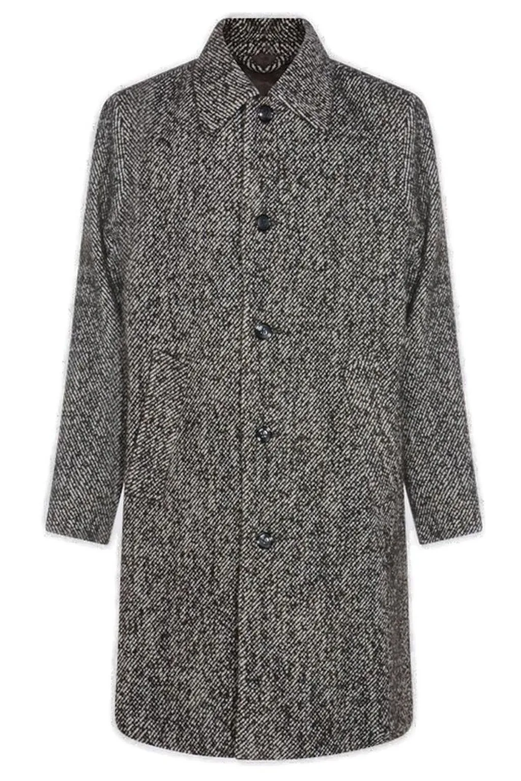 Nn.07 Single-Breasted Chevron Patterned Coat