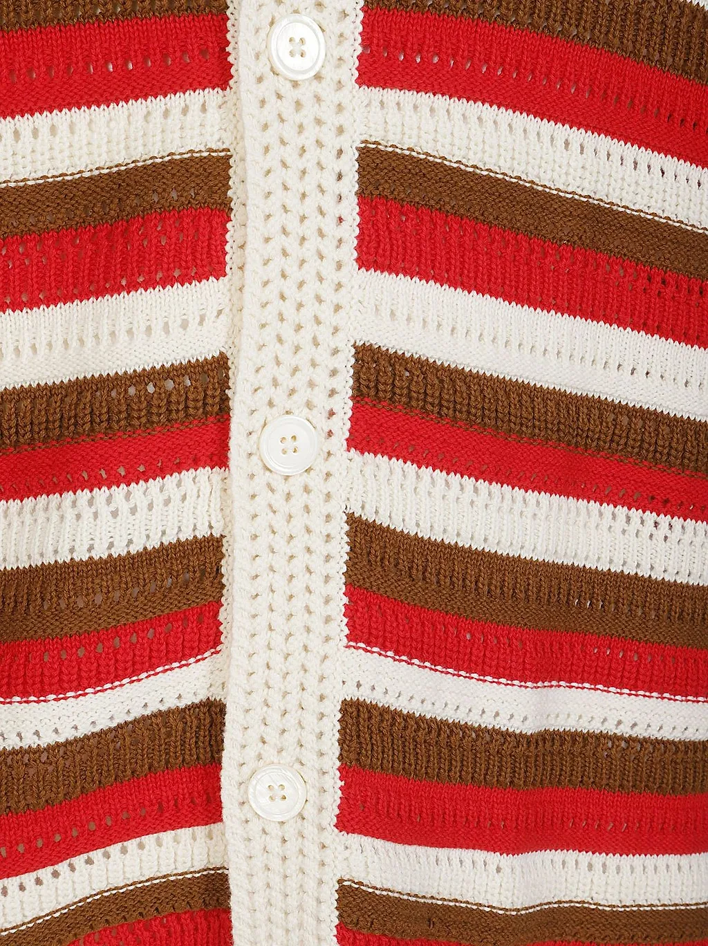 Nn.07 Striped Button Knit Polo Sweater