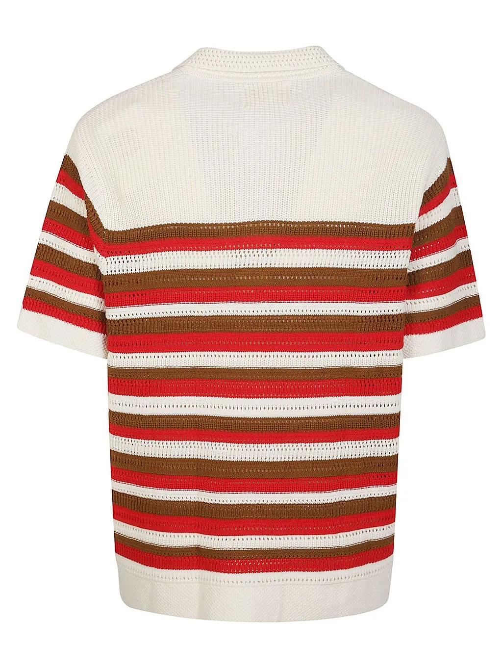 Nn.07 Striped Button Knit Polo Sweater