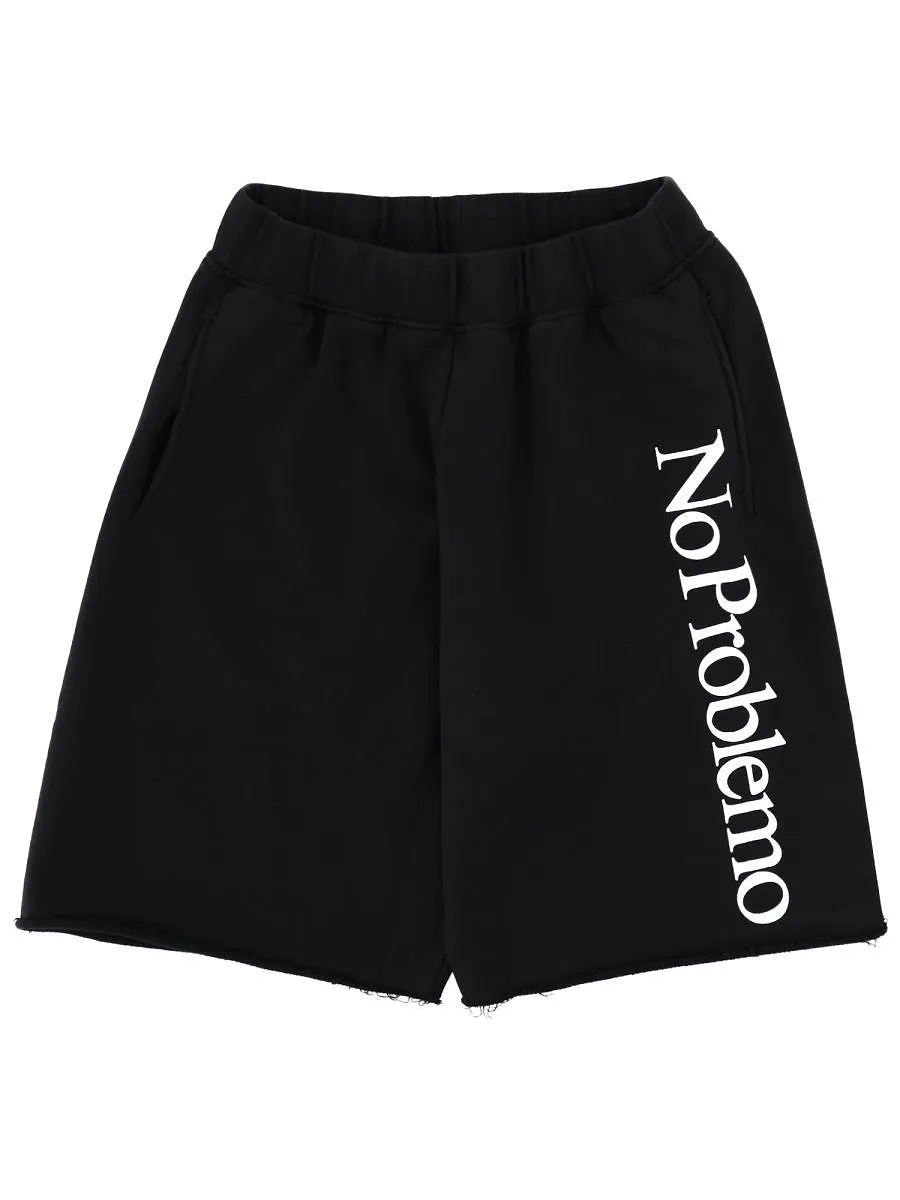 No Problemo Logo Print Shorts