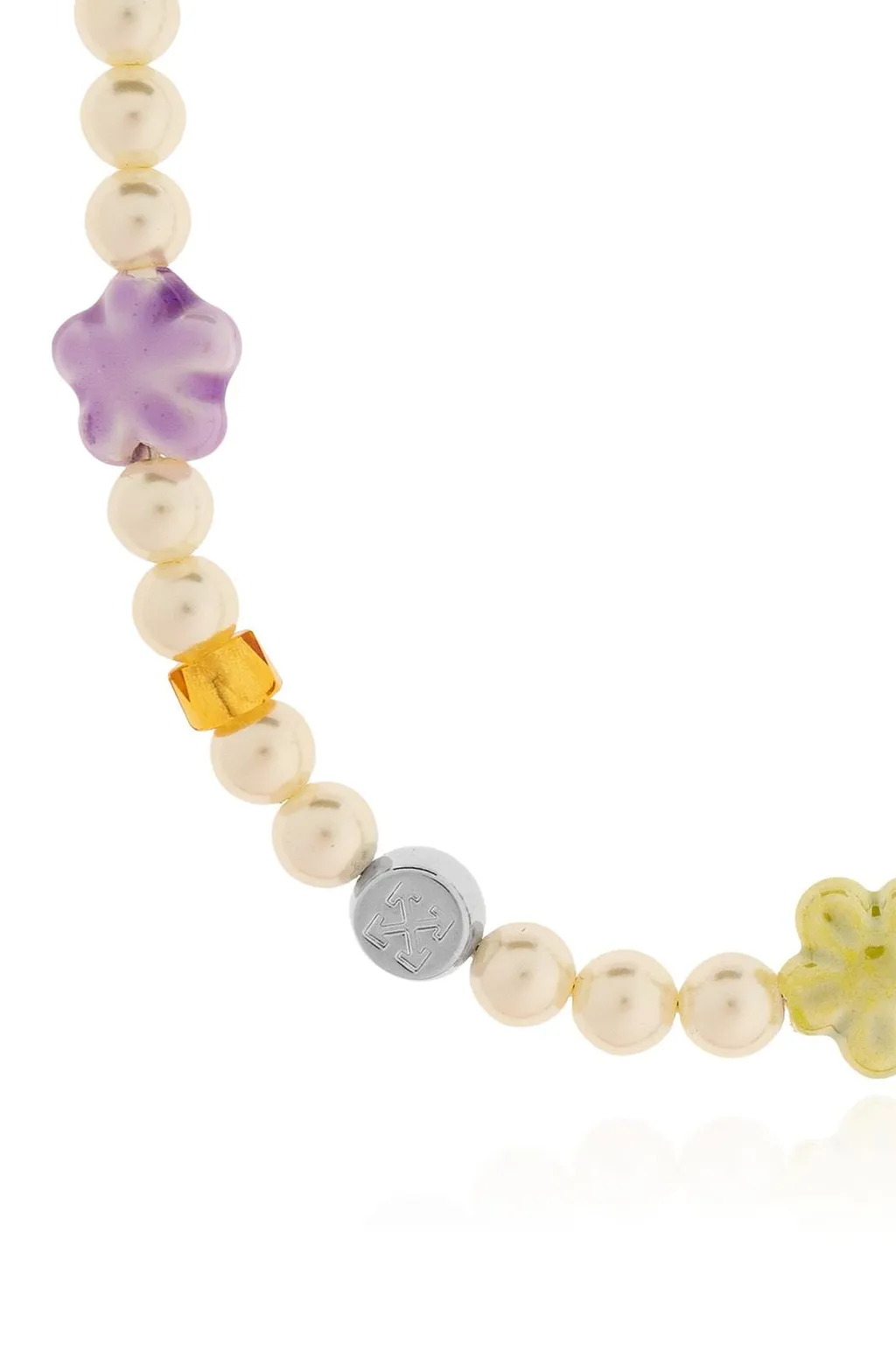 Floral Charm Logo Engraved Bracelet