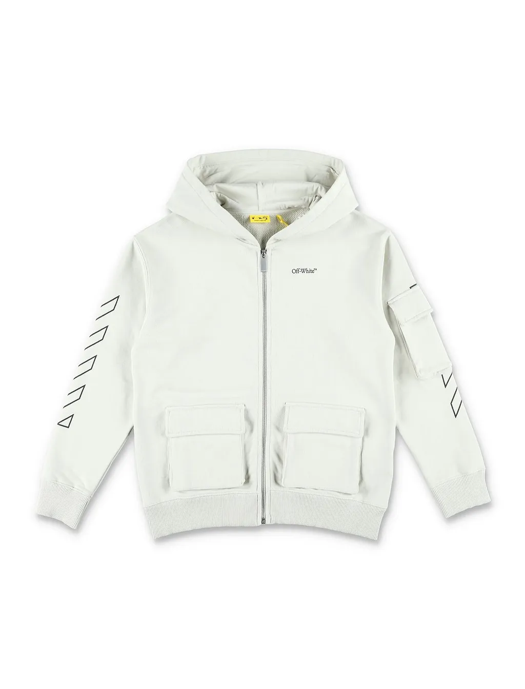 Off-White Kids Bookish Logo Printed Zip-Up Hoodie