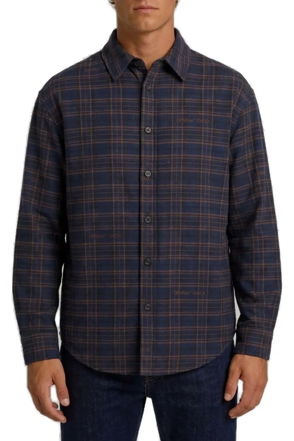 Checked Button-Up Overshirt