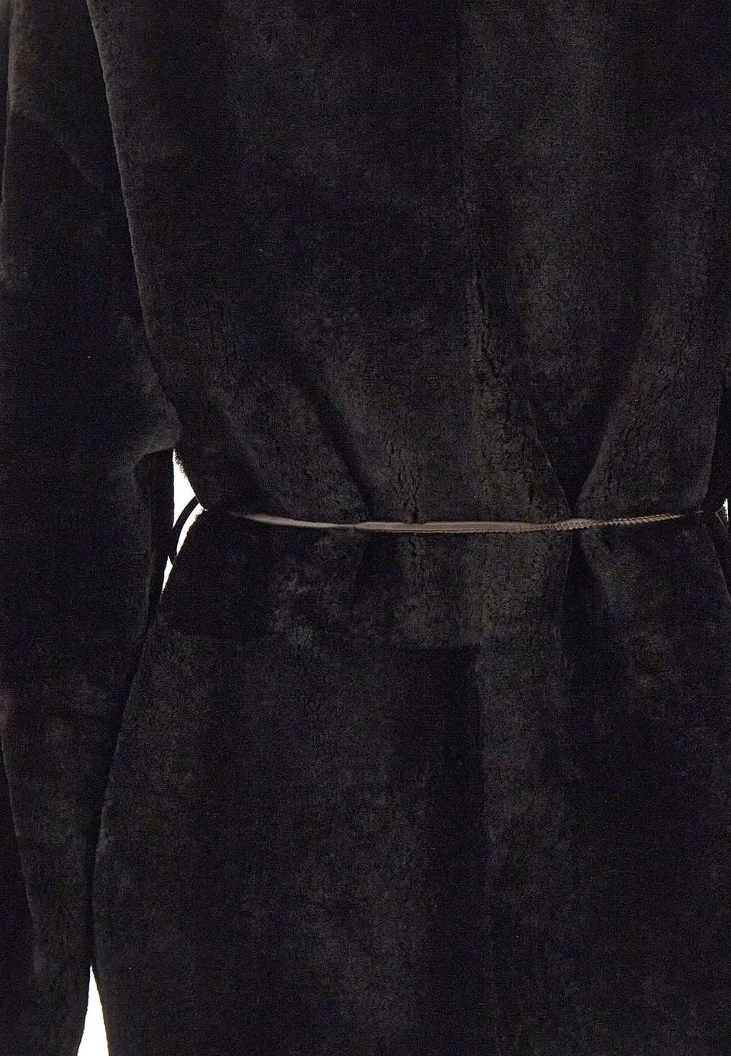 Novelle Patty Short Belted Shearling Coat