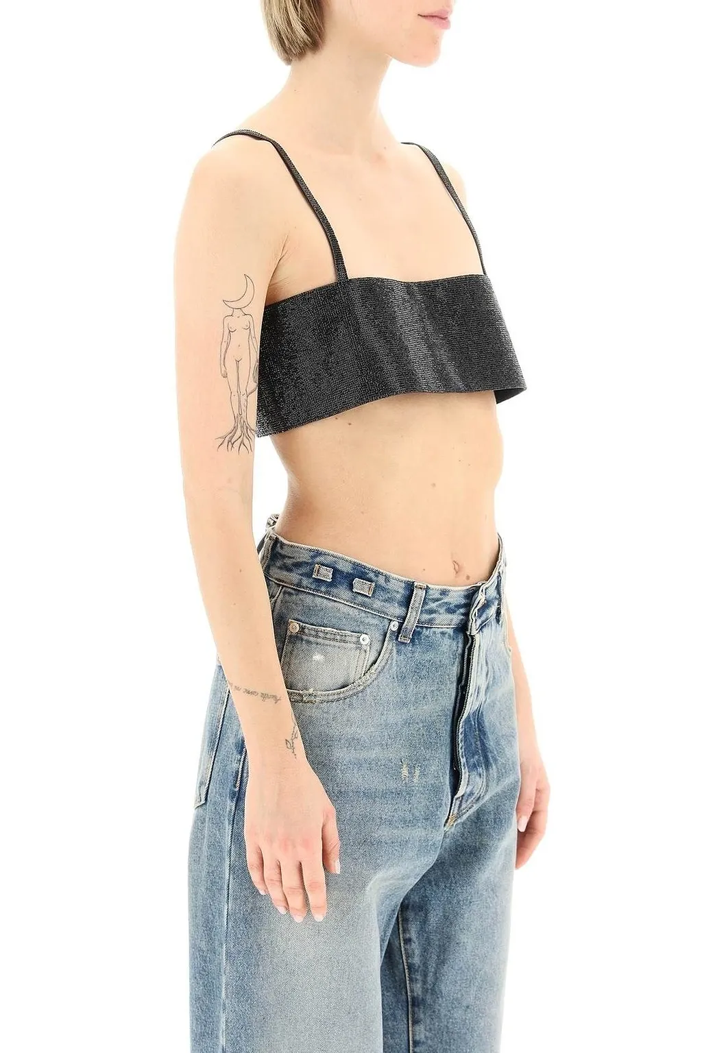 Nué Embellished Cropped Bandeau Top