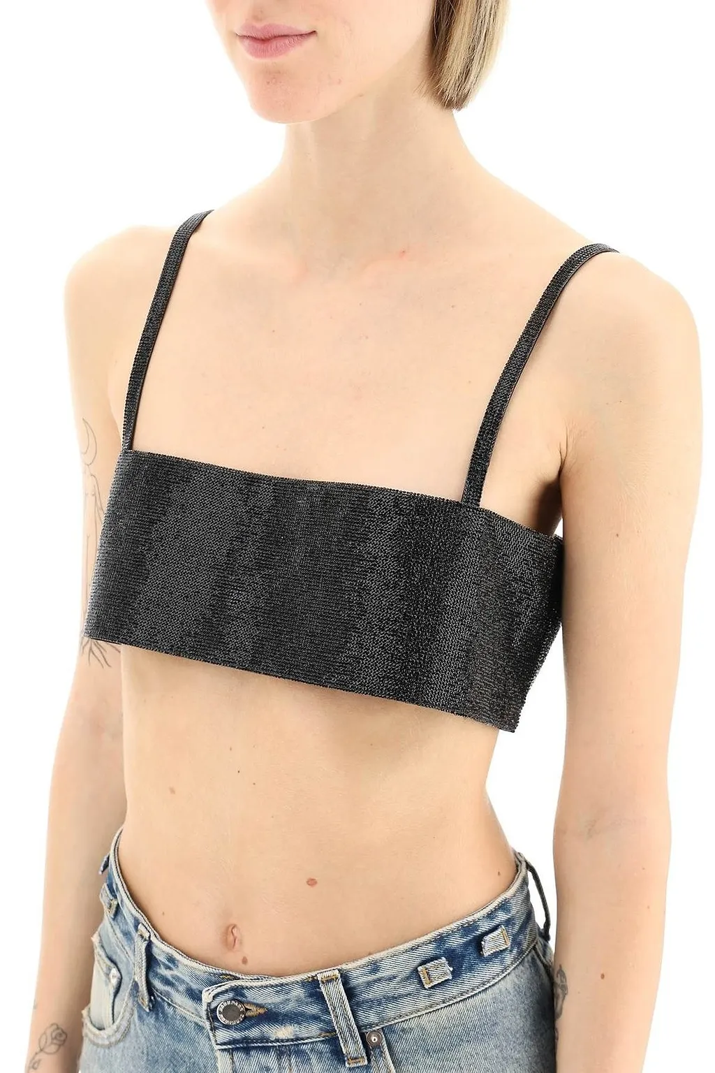 Nué Embellished Cropped Bandeau Top