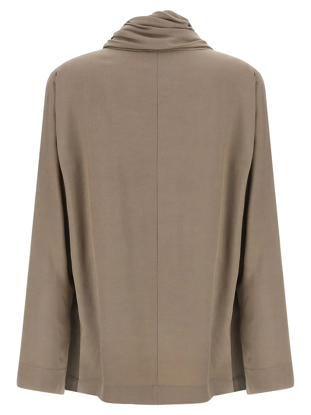 Nude Draped Scarf Panel Top