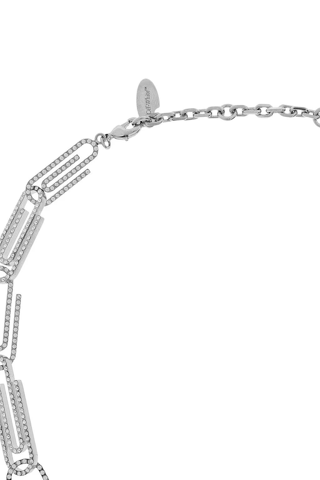 Off-White Crystal Paperclip Necklace