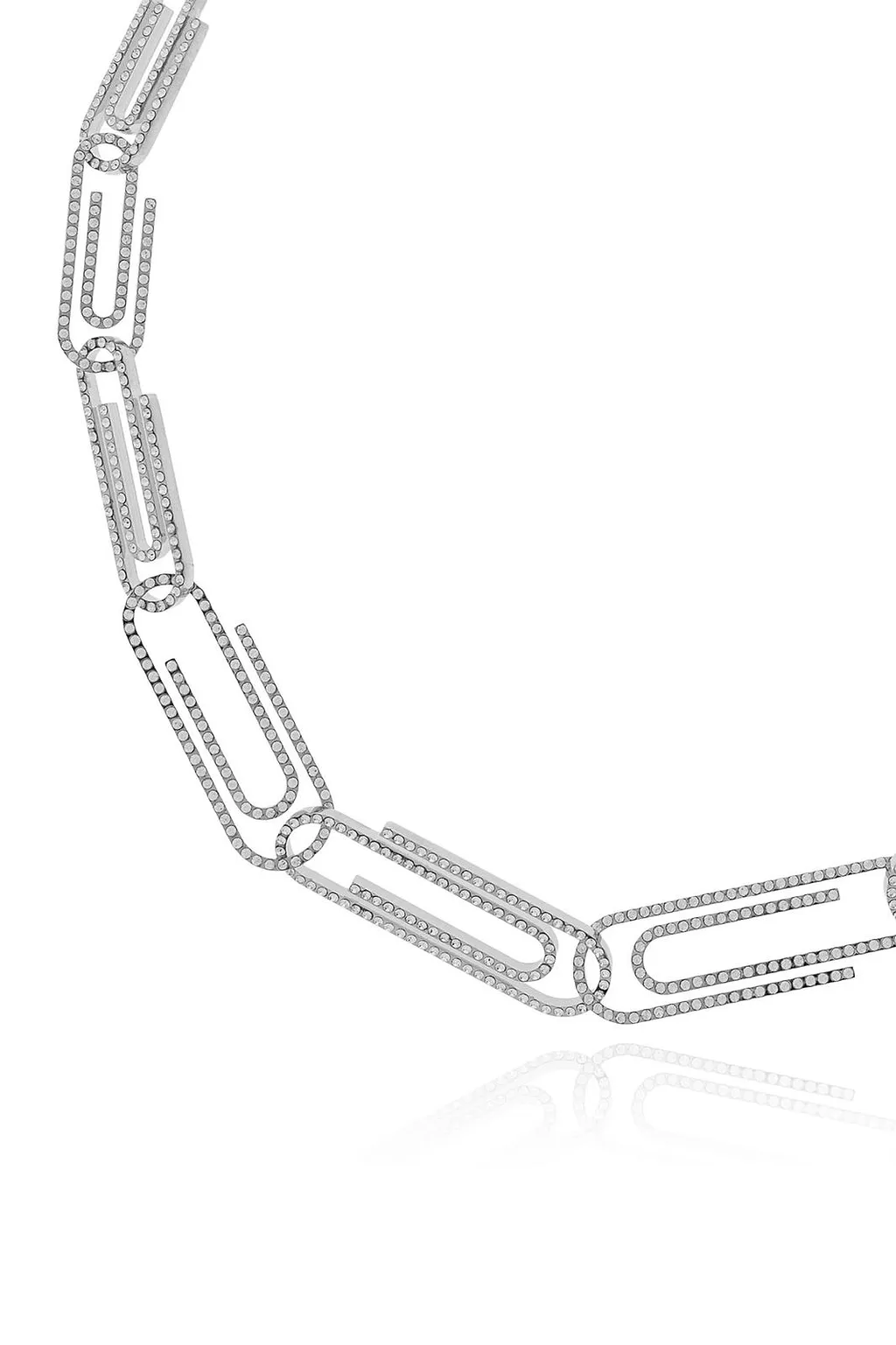 Off-White Crystal Paperclip Necklace