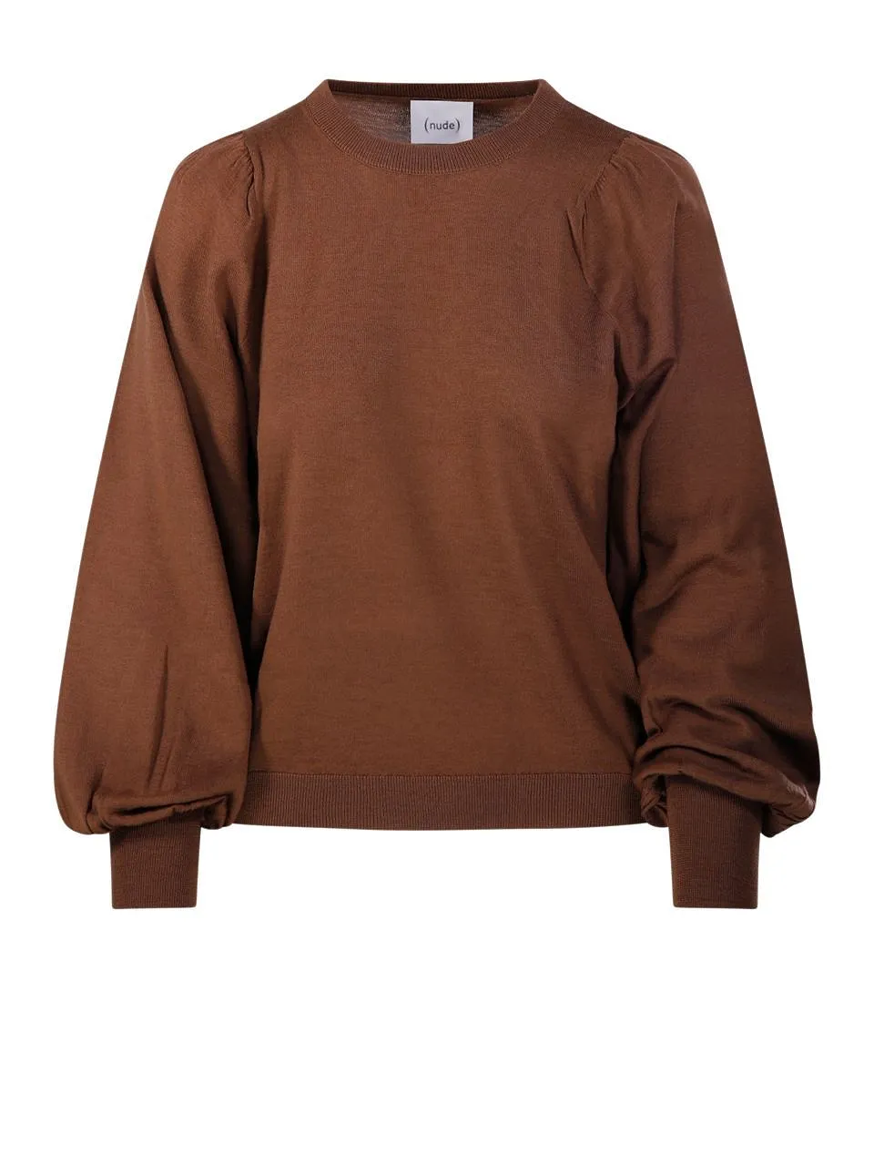 Nude Puff-Sleeve Sweater