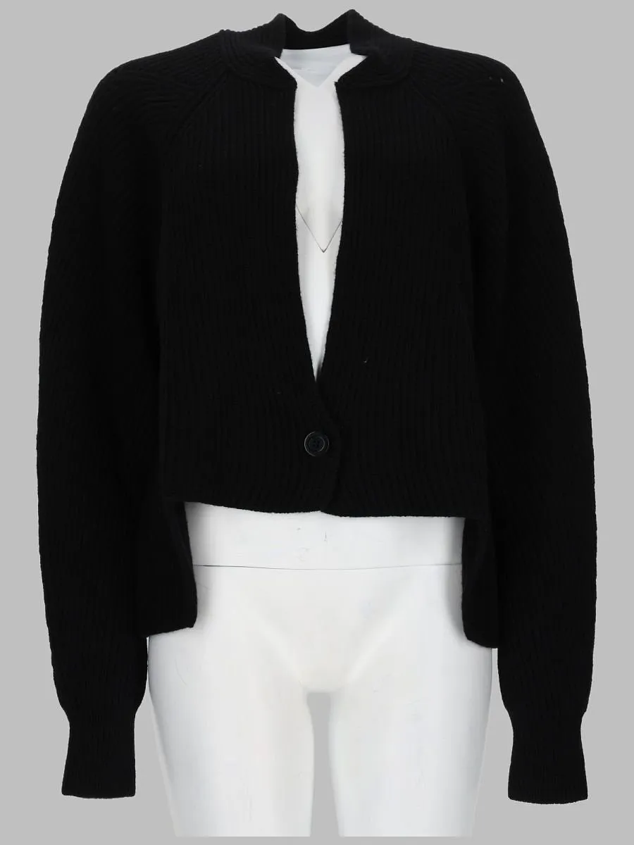 Nude Ribbed Cropped Cardigan