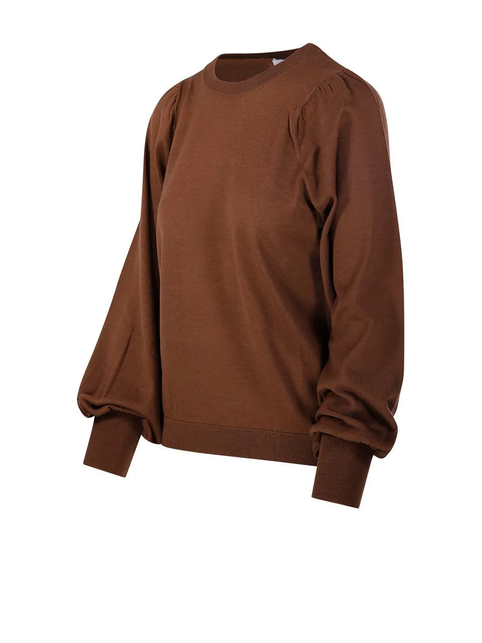 Nude Puff-Sleeve Sweater
