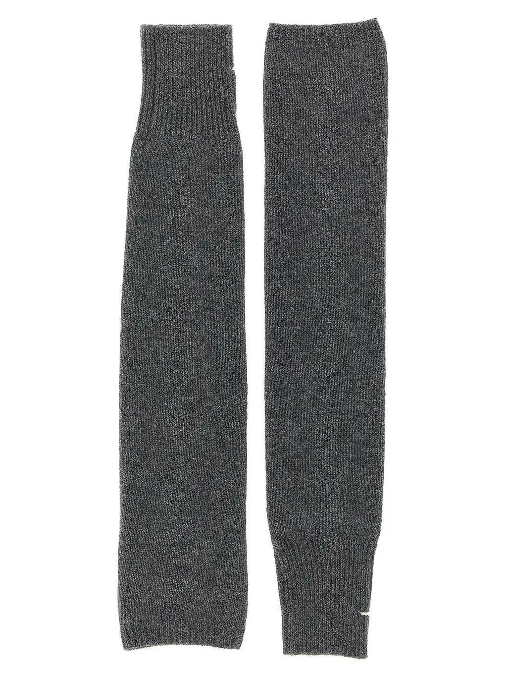 Nude Ribbed Thumb-Slit Gloves