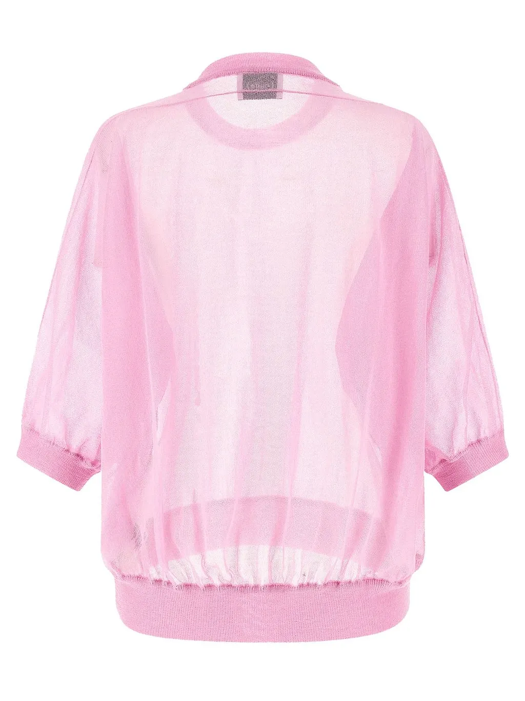 Nude Semi-Sheer Balloon-Sleeve Sweater
