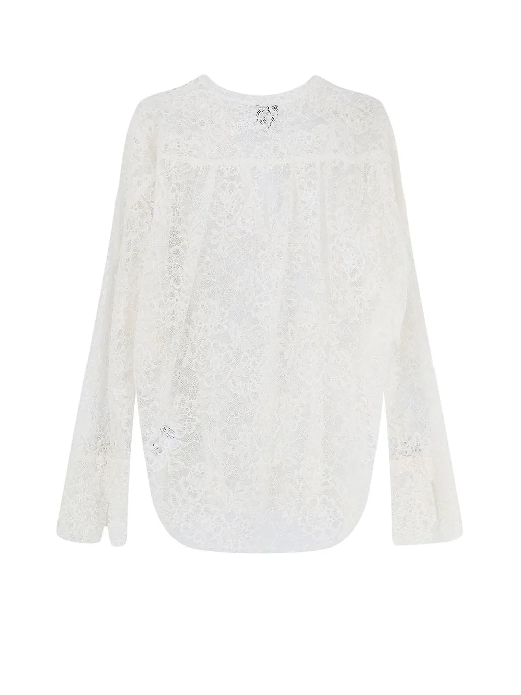 Nude Sheer Lace V-Neck Top