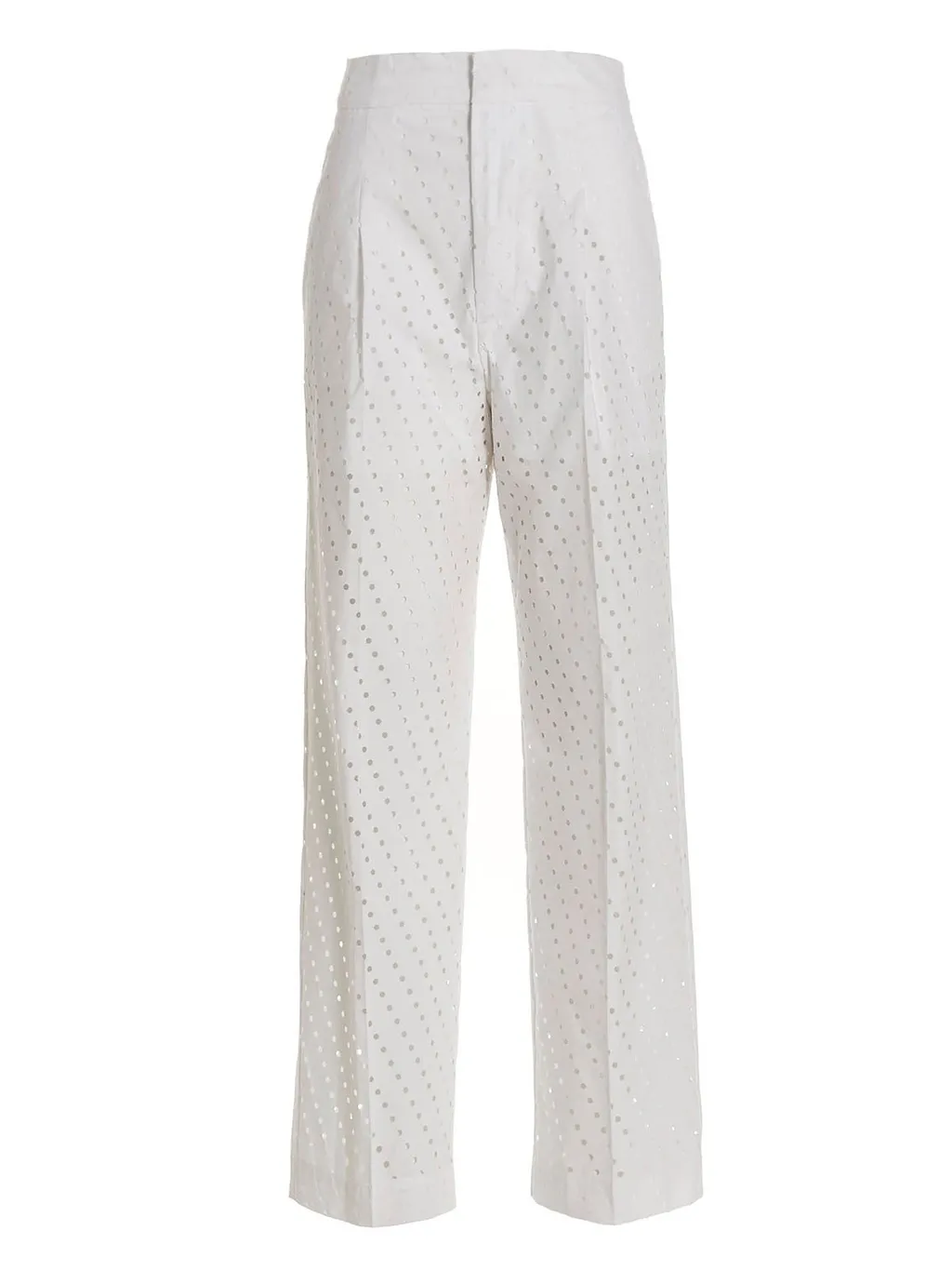 Nude Visible Button Trousers