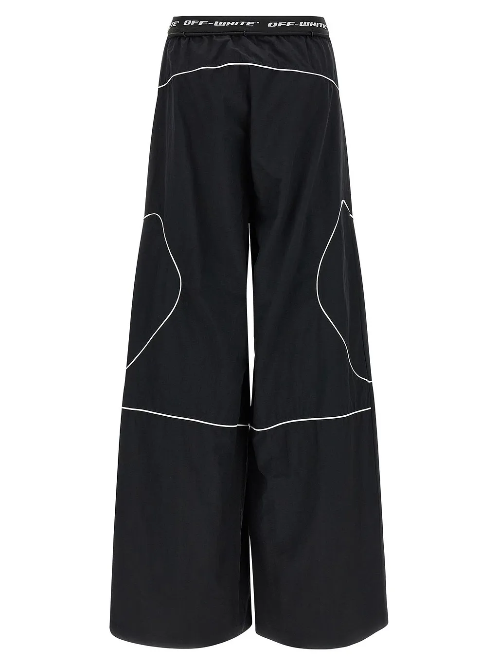 Off-White Logo Band Drawstring Wide Leg Pants