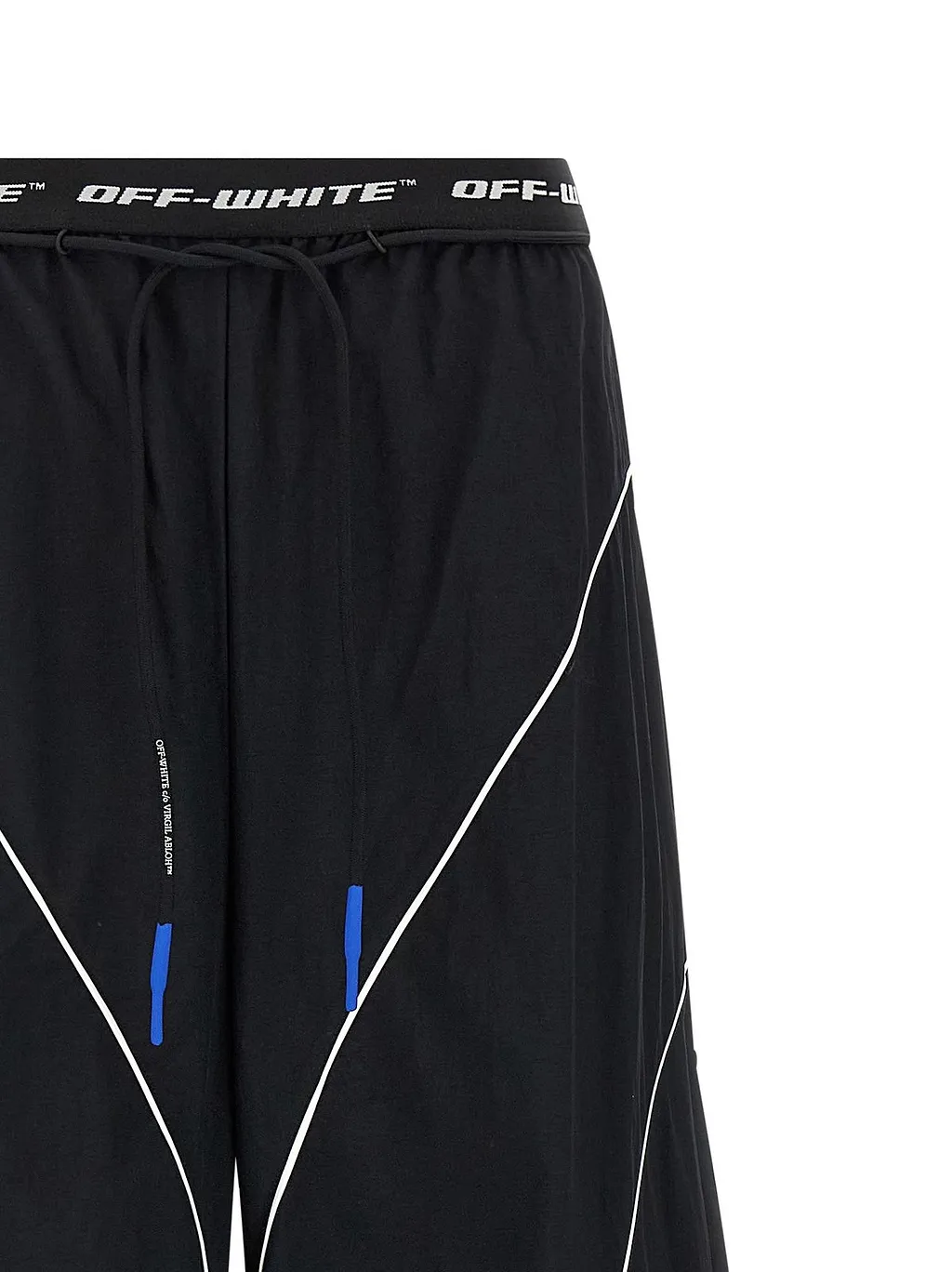 Off-White Logo Band Drawstring Wide Leg Pants
