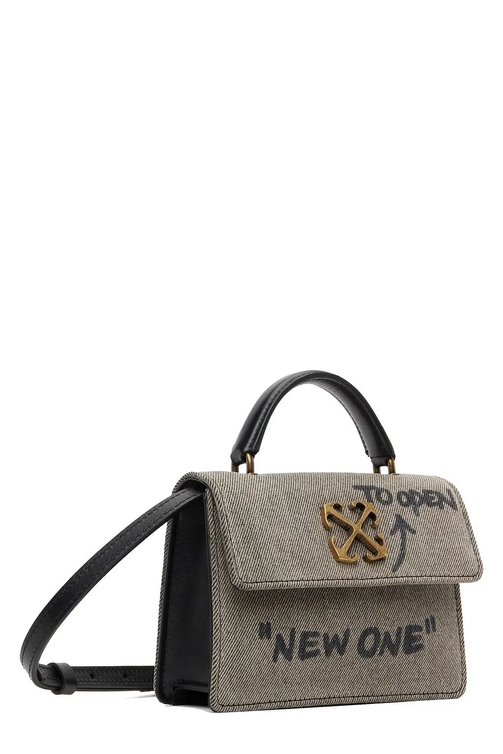 Off White Jitney 1.4 Denim Top Handle Bag