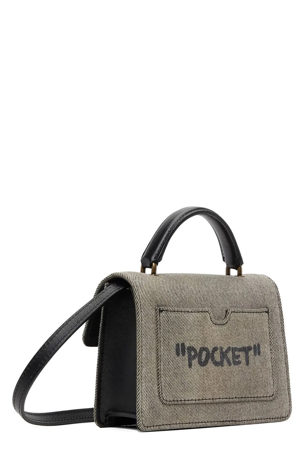 Off White Jitney 1.4 Denim Top Handle Bag