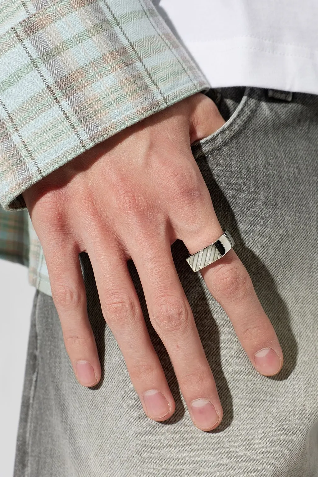 Diagonal Plaque Signet Ring