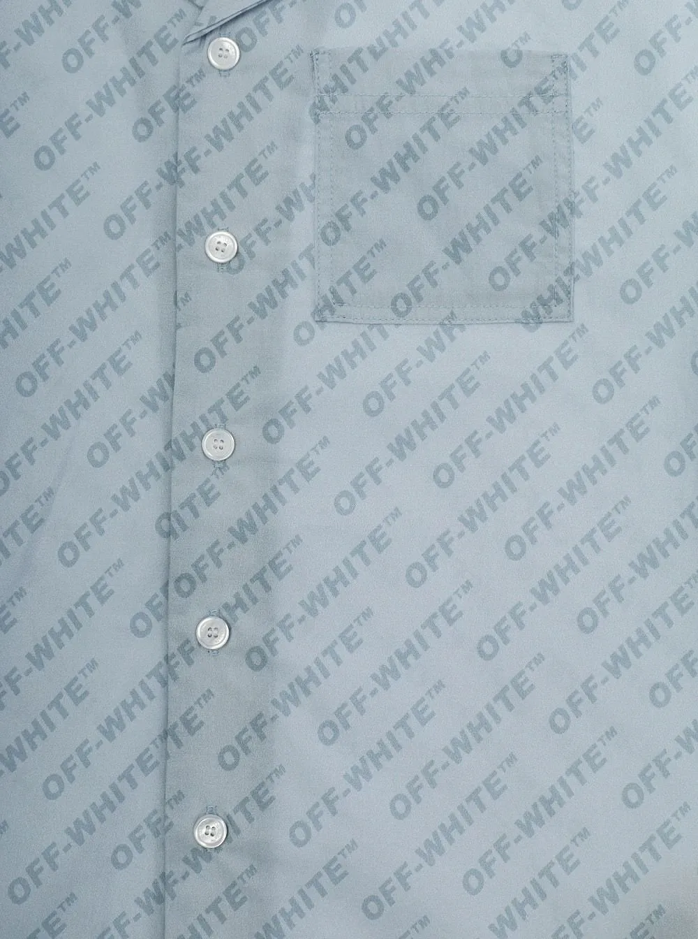 Off-White Kids All-Over Logo Printed Bowling Shirt
