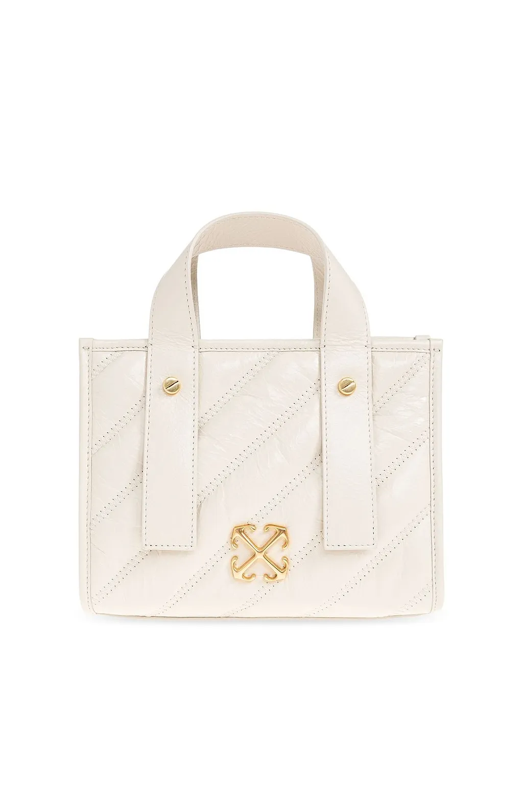 Logo Plaque Quilted Tote Bag