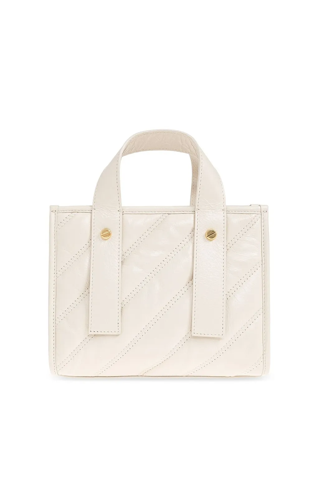 Logo Plaque Quilted Tote Bag