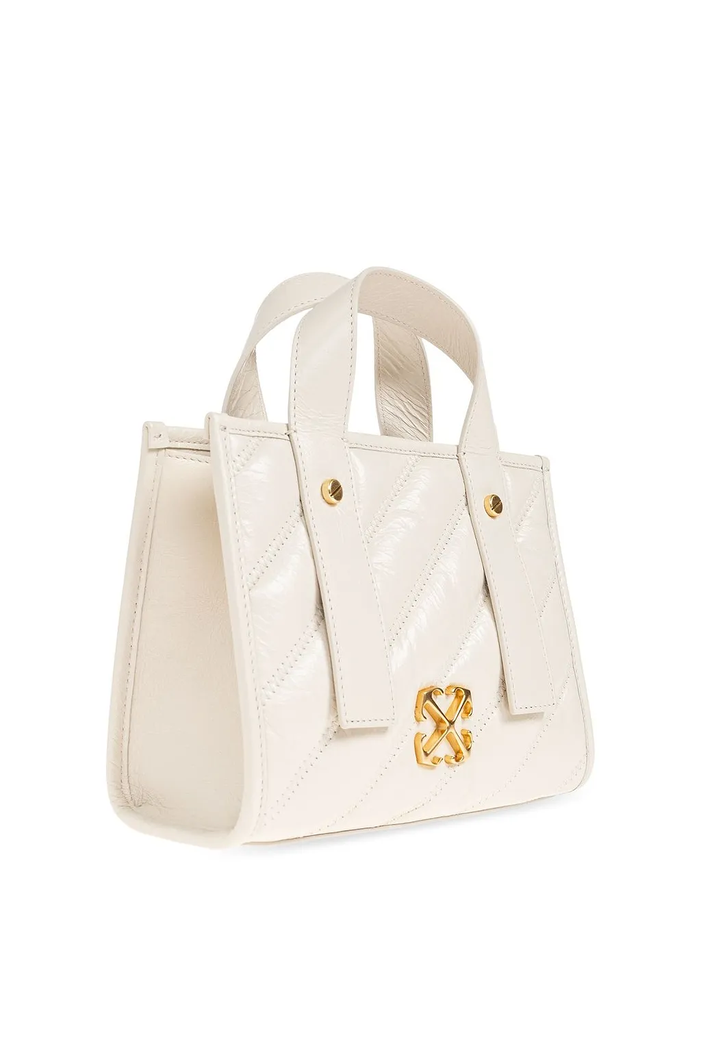Logo Plaque Quilted Tote Bag