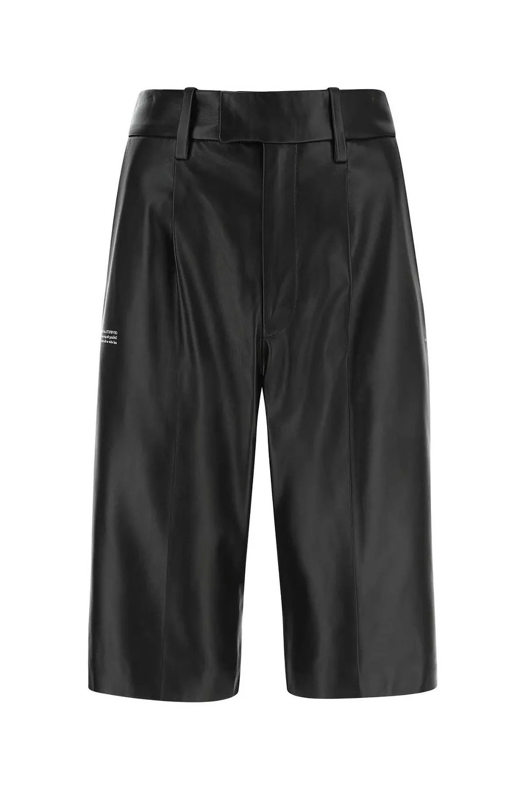 Off-White Logo Printed Leather Shorts