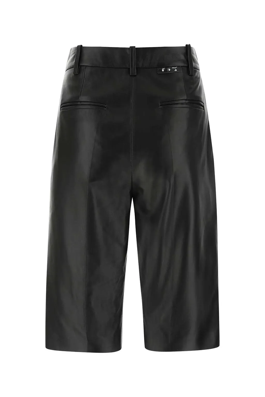 Off-White Logo Printed Leather Shorts