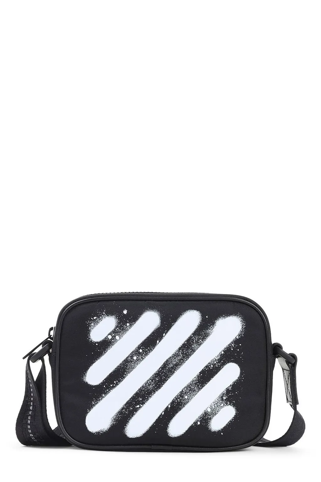 Logo Printed Zip-Up Messenger Bag