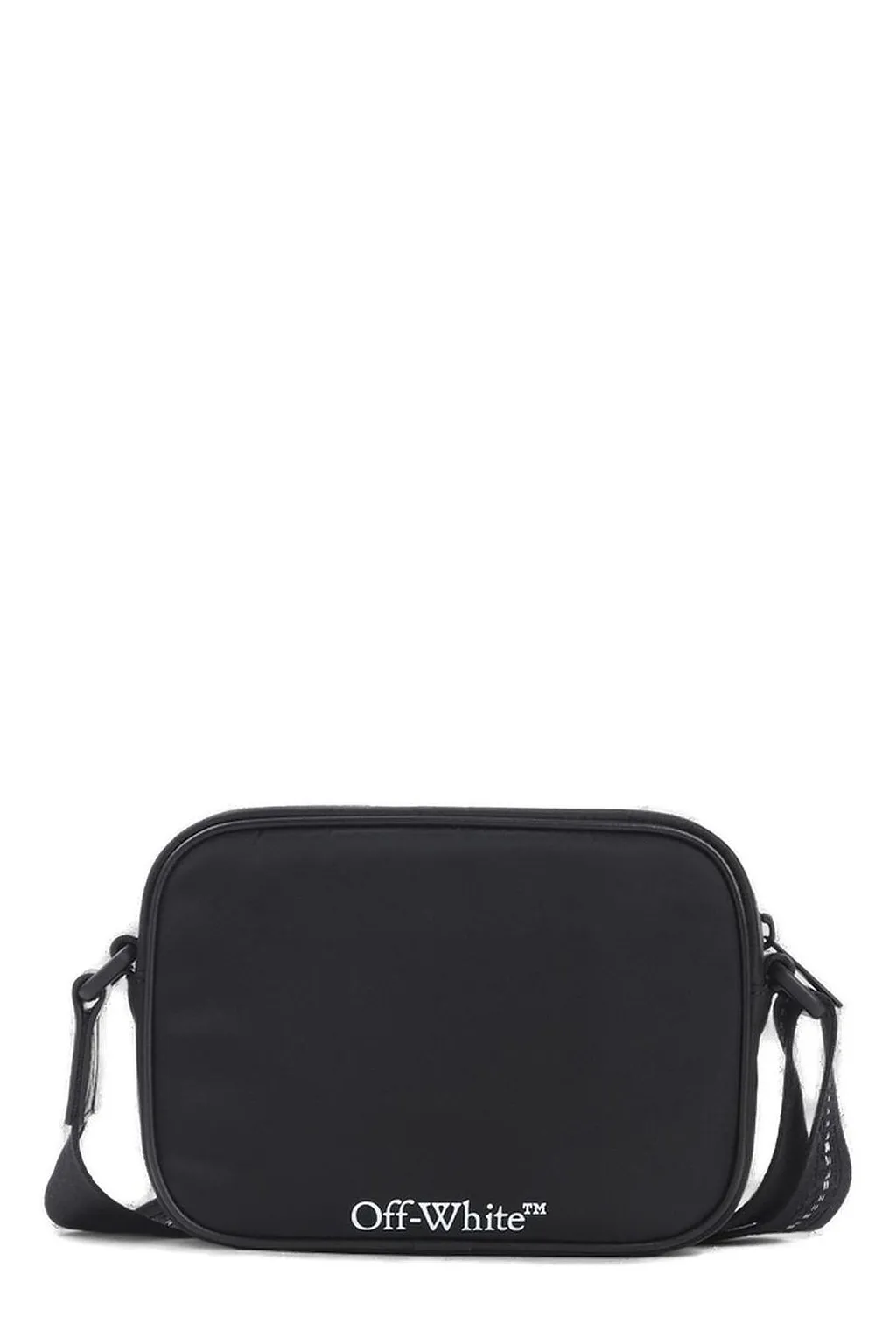 Logo Printed Zip-Up Messenger Bag