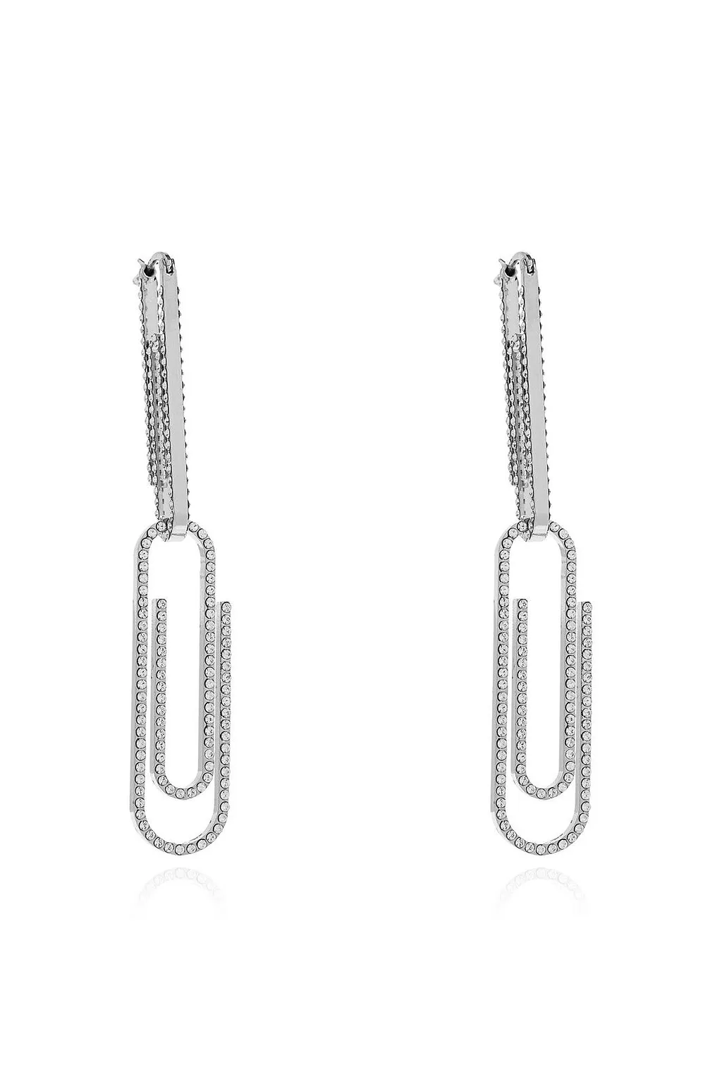 Paperclip Embellished Earrings