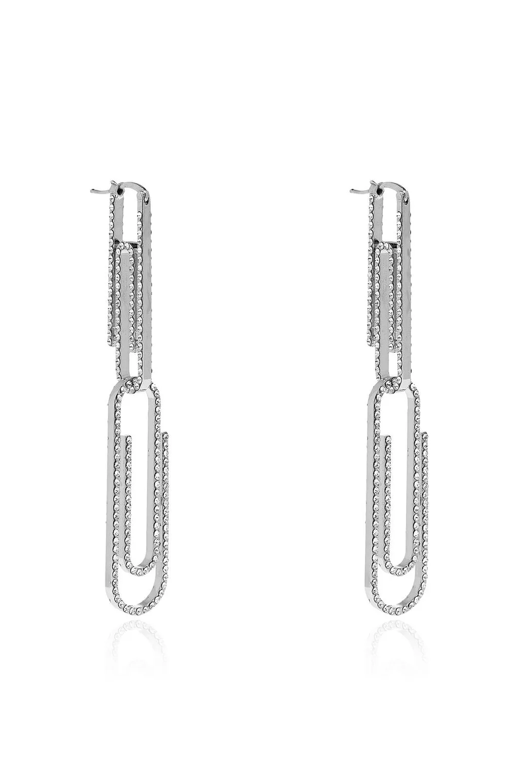 Paperclip Embellished Earrings