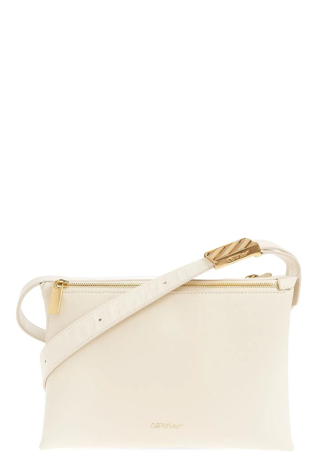 Off-White Logo Plaque Zip-Up Shoulder Bag