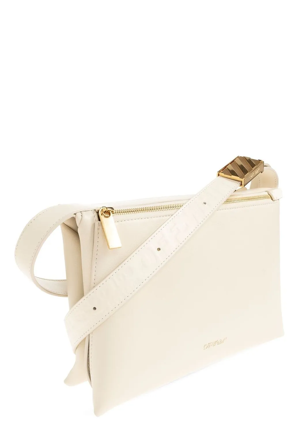 Off-White Logo Plaque Zip-Up Shoulder Bag