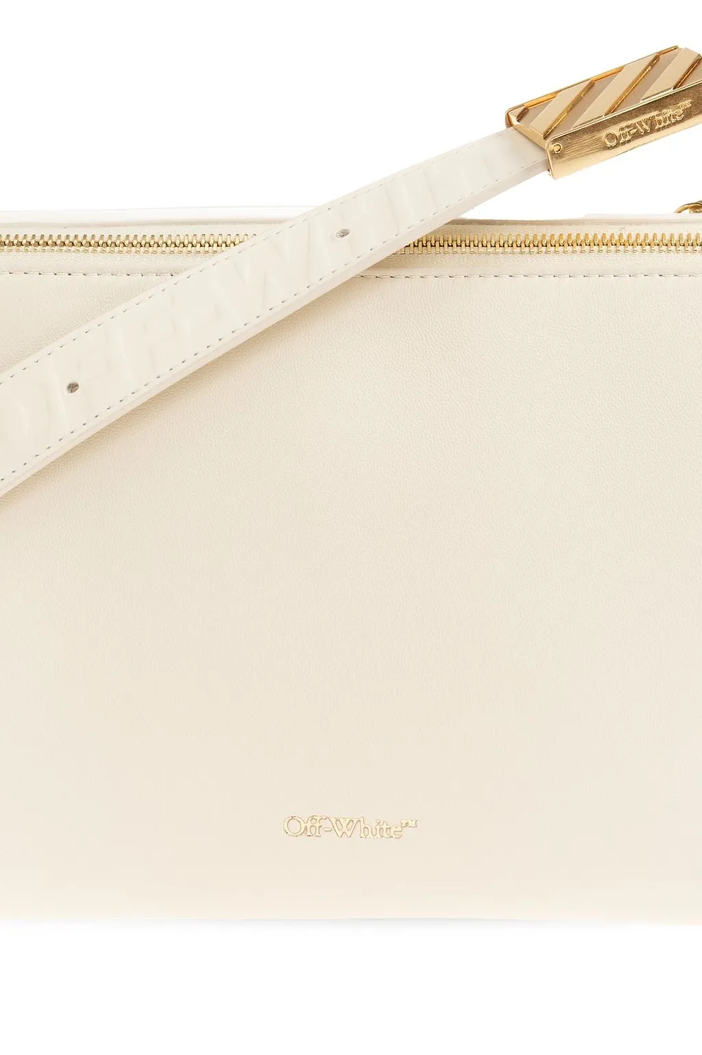 Off-White Logo Plaque Zip-Up Shoulder Bag
