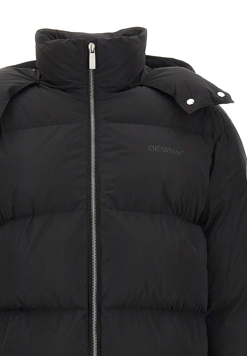 Off-White Zip-Up High Neck Puffer Jacket