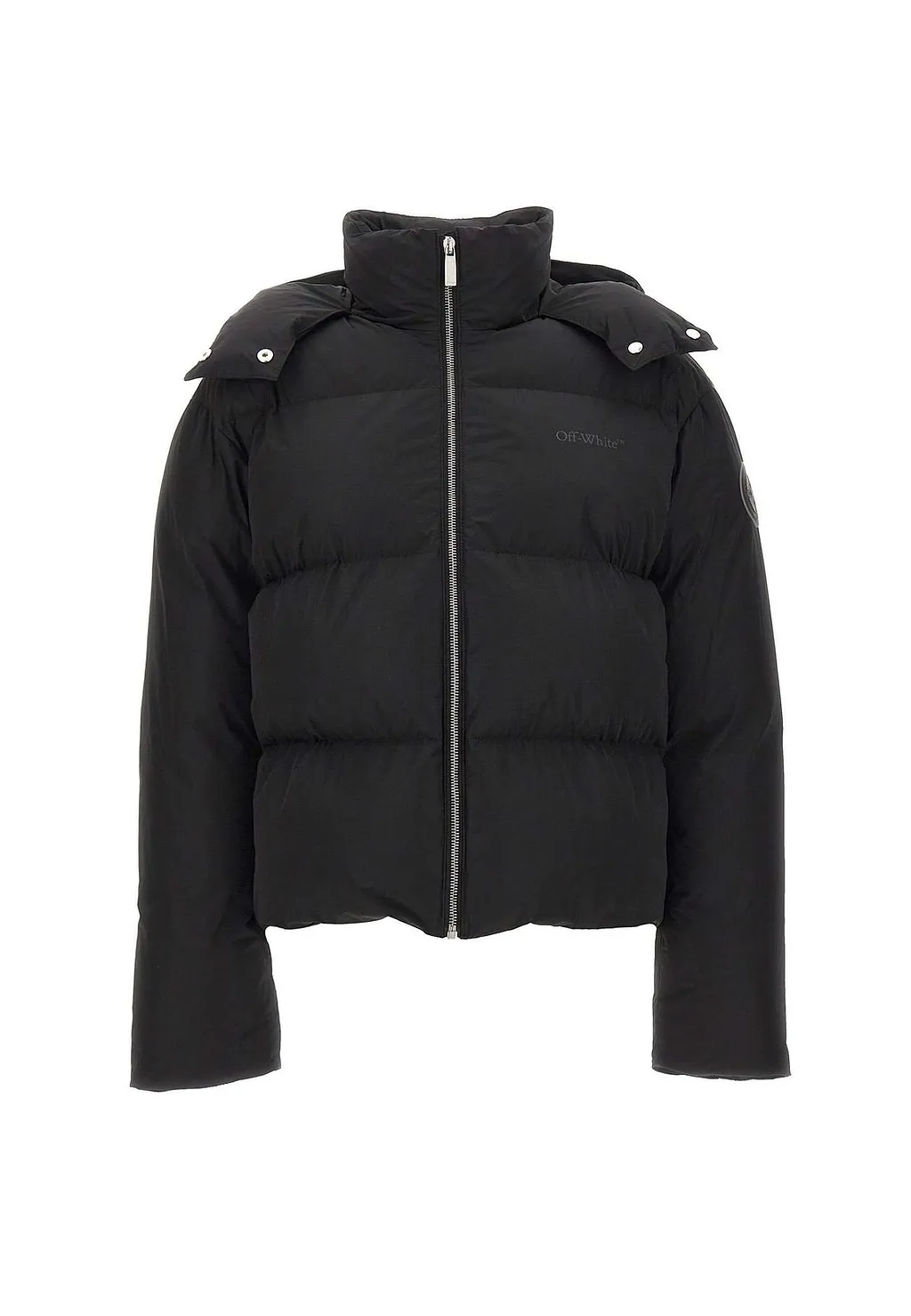 Off-White Zip-Up High Neck Puffer Jacket