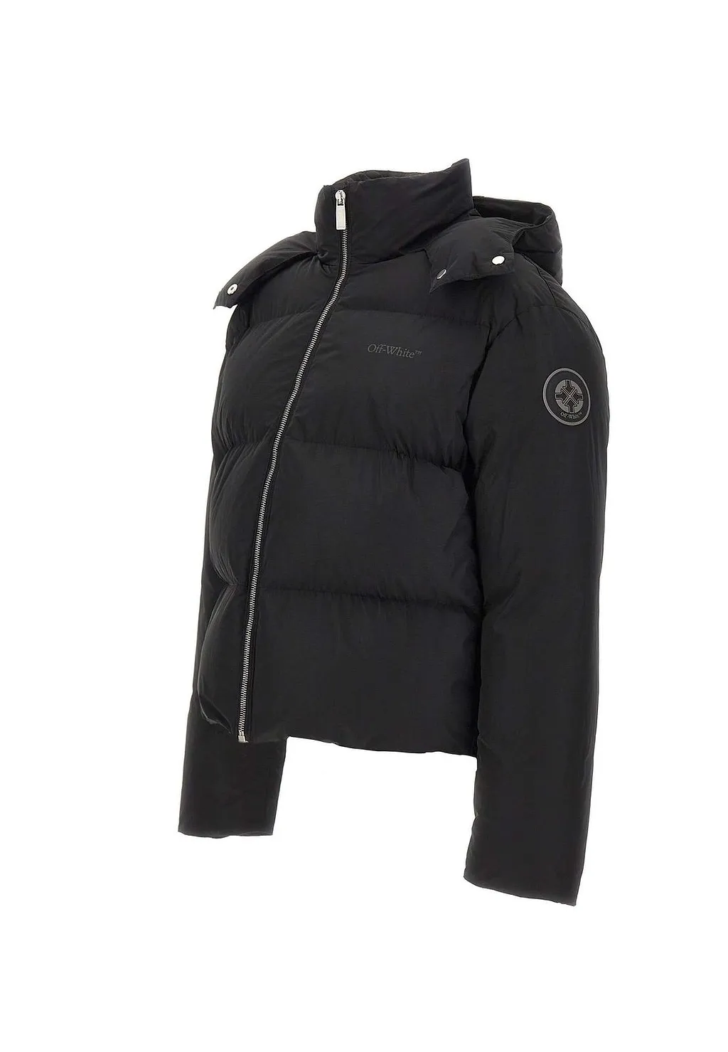 Off-White Zip-Up High Neck Puffer Jacket
